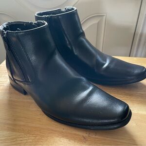 Calvin Klein Beck 34F0656-BLK Mens Black Leather High Top Casual Dress Boots